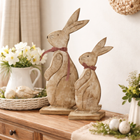Miniature décoration en bois en forme de lapin pour intérieur, extérieur, maison, fête de Noël |   Décoration festive rustique à suspendre pour l'aménagement et l'accentuation décorative.