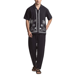 Ensemble de sport moderne pour homme : T-shirt en coton tricoté respirant et short assorti – Tenue décontractée d'été pour la gym et l'entraînement (couleur unie) - Product Image 4