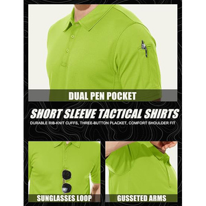 Polo de golf bicolore pour homme, col contrastant, manches courtes, respirant, coupe extensible - Product Image 2