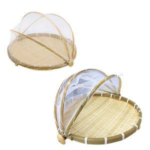 Premium Vietnamese BAMBOO <b>TRAY</b> with Mesh Dome Cover Handmade Kitchen Accessory Home Decor - Product Image 1