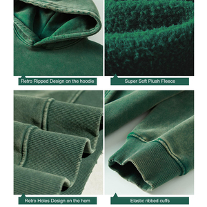 Sweat-shirts à capuche surdimensionnés en coton French Terry avec logo personnalisé, couleur bordeaux, pour hommes, vêtements de sport, jogging, fitness - Product Image 4