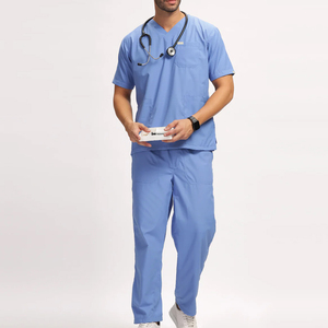Hot Sale Anti Wrinkle 100% Cotton Quick Dry Breathable High Quality Doctor <b>Scrubs</b> Hospital Uniform Medical <b>Clothes</b> Men Jogger - Product Image 1