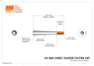 Conos Pre-Enrollados de Papel de Cáñamo Marrón de 53mm, Hechos a Mano, Impresión a Cuatro Colores, Calidad Premium, Paquete a Granel de 0.25g, 1200 Conos - Product Image 3
