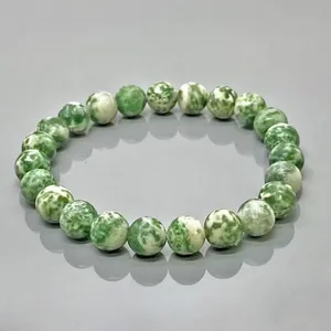 Natural Matte Tree Agate 8mm Smooth Round AA Grade Gemstone Beads <b>Stretch</b> <b>Bracelet</b> Healing Jewelry Wholesale - Product Image 3