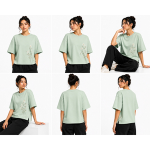Custom Womens Oversized Boxy Tee Heavyweight Cotton Short Sleeve Streetwear T Shirt OEM ODM Private Label Bulk Apparel Womens - Product Image 6