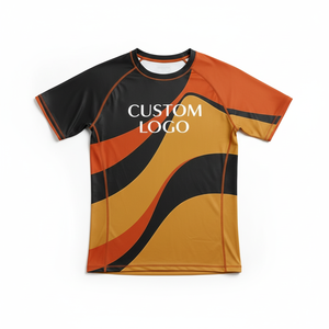 เสื้อแรชการ์ดแขนสั้นพิมพ์ลายดิจิตอลแบบกำหนดเองสำหรับผู้ชาย แห้งเร็ว ชุดกีฬาเรียบง่าย 10 ชิ้น ไม่มีขั้นจำกัด ชุดชั้นในกีฬา - Product Image 5