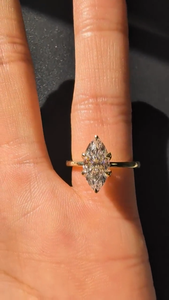 Tulip Set Lab Grown 2Ct Marquise Solitaire Engagement <b>Ring</b> For Women <b>14k</b> <b>gold</b> <b>ring</b> Anniversary Gift Promise <b>Ring</b> - Product Image 1