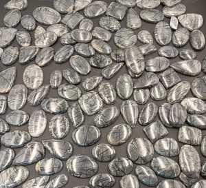 Cabujones Sueltos de Jaspe Picasso Natural al Mejor Precio |   Corte de pera gris negro, corte ovalado, juego de colores |   Proveedor de Joyería al por Mayor - Product Image 5