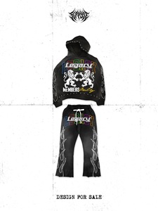 Legacy Women's Hoodie & <b>Pants</b> Set Regular Fit Knitted Polyester Streetwear <b>Sequined</b> Design Autumn Wear - Product Image 4