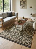 Tapis en jute noué à la main, qualité 4/20, fait main, fibre naturelle, écologique, traditionnel, à poils longs et épais, pour salon