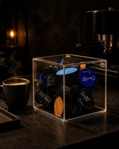 Revitalize Your Coffee Corner Stylish Rectangle <b>Acrylic</b> Coffee Capsule Storage <b>Box</b> Effortless Access Your Favorite Coffee Pods - Product Image 4