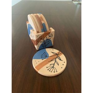 Juego de Posavasos Cuadrados de Madera Modernos, Juego de 4 o 6 con Soporte, Posavasos de Madera Grabados Personalizados para Mesa de Café, Decoración del Hogar, Regalo - Product Image 6
