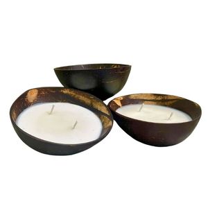 เทียนหอมในภาชนะกะลามะพร้าวธรรมชาติ ขายดีที่สุด ขายส่ง ของตกแต่งรักษ์โลก - Product Image 1