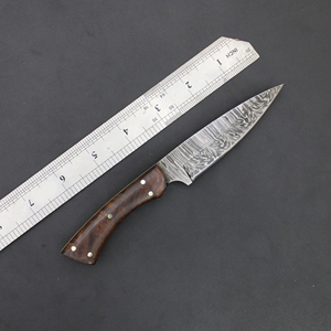 Cuchillo de Acero de Damasco con Hoja de Punta Caída y Mango de Madera, Grosor de Hoja de 0.6mm, para Uso en Cocina, Cuchillo Desollador - Product Image 3