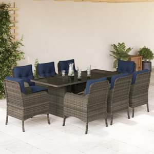 Juego de comedor para jardín en azul marino y gris para muebles de patio - Product Image 1