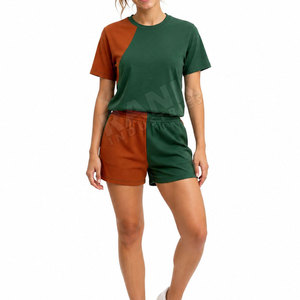 Conjunto de 2 piezas de algodón para mujer, diseño moderno de la mejor calidad, camisetas y pantalones cortos para mujer, colores personalizados, gran venta. - Product Image 3