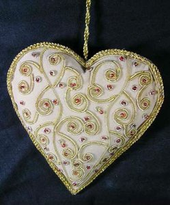 Adorno colgante para árbol de Navidad con artículo de tela de Color azul, última forma de corazón para decoración en la celebración del Festival de Navidad - Product Image 3