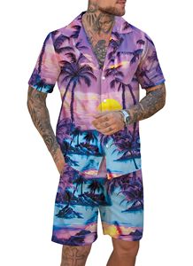 Conjunto de Camisa de Manga Corta con Estampado Tropical y Pantalones Cortos a Juego para Hombre, Estilo Casual de Verano para Vacaciones, Conjunto de Dos Piezas - Product Image 5