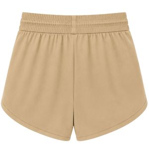 Shorts de sport beiges pour femmes, taille élastique avec cordon de serrage, pour la course, la gym, l'entraînement, décontractés, séchage rapide, vêtements de sport, fournisseur OEM personnalisé - Product Image 2