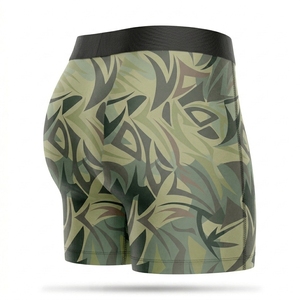 Vente en gros de caleçons de compression pour hommes personnalisés, imprimés camouflage, respirants, en polyester et élasthanne, sous-vêtements de sport - Product Image 4
