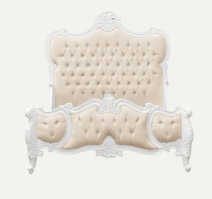 Cama Tapizada Clásica Europea Tamaño King con Cabecera Acolchada de Madera de Caoba Sólida - Product Image 2