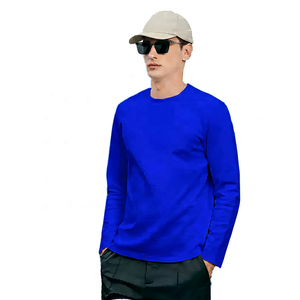 T-shirt à manches longues pour homme, col rond, 100 % coton jersey, imprimé sérigraphié, coupe ample, motif lettres, anti-rétrécissement, décontracté - Product Image 4