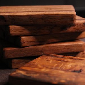 Handcrafted Wooden Coasters Set with Organic Look and Elegant Finish for Coffee <b>Table</b> Kitchen or Office Decor <b>Walnut</b> Coasters - Product Image 1