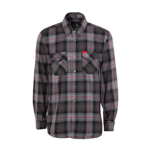 Chemise unisexe à manches longues en coton à carreaux bleus et noirs, coupe-vent, pour l'hiver, décontractée, avec logo et prix personnalisés - Product Image 2