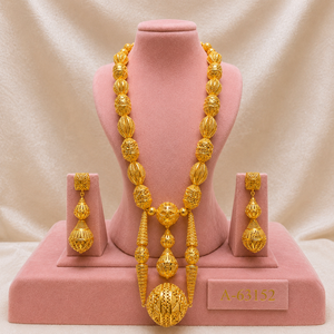 MOLL JEWELLERS 24K Gold Plated <b>Ball</b> Necklace Earrings Set Crystal Rhinestone for Women Wedding Classic Alloy Jewelry A-63146 - Product Image 6
