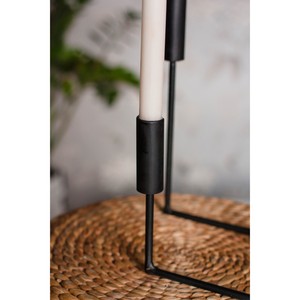 Candelabro Cuadrado de Metal Negro de Alta Calidad con Tres Velas Blancas para Decoración del Hogar - Product Image 6