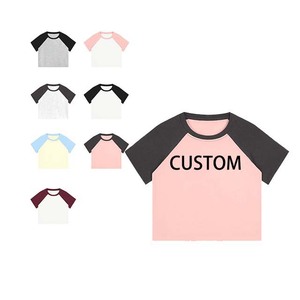 Street Style Raglan Sleeve T-Shirt Crew Neck Short Sleeve Regular Fit Knitted Cotton Casual Spring Summer Breathable - Product Image 2