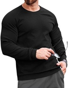 T-shirt décontracté à manches longues pour homme en tissu corduroy Spandex/Polyester 180g, col rond, respirant, coupe régulière, tricoté, marque STELLAR - Product Image 1