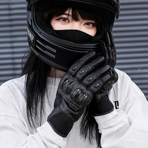 Custom Summer Windproof Anti <b>Vibration</b> Half Finger Riding Waterproof Racing Motorbike <b>Men</b> Vintage Leather Motorcycle Gloves - Product Image 3