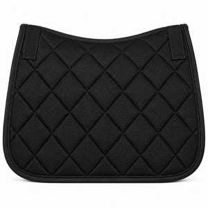 Almohadilla de Silla de Montar Acolchada Negra Personalizada con Logotipo Dorado, Malla Transpirable, Unisex, 140g, Tejida, Estampado Digital, Cintura Media, Sin Mangas - Product Image 2