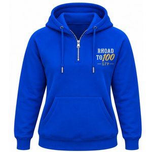 Sweat-shirt à capuche demi-zip pour femme Sigma Gamma Rho, motif lettres grecques bleues, décontracté, mode universitaire, personnalisé - Product Image 1