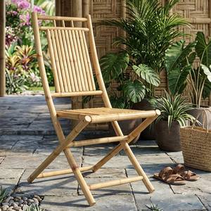 Silla Plegable de Bambú Natural para Jardín, Patio, Silla de Bambú Plegable, Muebles Ecológicos para Cafetería, Hotel, Venta al por Mayor - Product Image 1