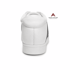 Baskets basses blanches pour hommes avec talon dissimulé, légères, respirantes, antidérapantes, à lacets, chaussures décontractées pour le quotidien - Product Image 5