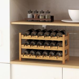 Organizador de Botellas de Vino de Bambú de 3 Niveles para Encimera - Product Image 2