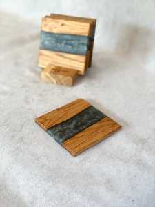 Juego de Posavasos de Resina y Madera de Acacia, Posavasos Elegantes Hechos a Mano para Decoración Moderna del Hogar - Product Image 2