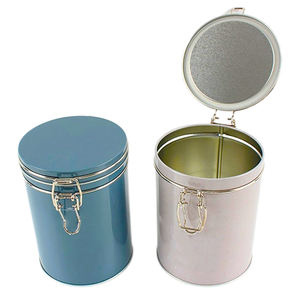 Contenedor de almacenamiento de hojalata sin plástico para alimentos, nuevo diseño personalizado, caja de <span class=keywords><strong>Metal</strong></span> cilíndrica, lata de té hermética redonda reciclable - Product Image 3
