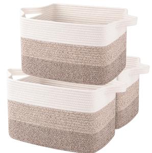 Cotton Rope Cube <b>Storage</b> <b>Basket</b> Decorative Woven Shelf Organizer for Closet Nursery Home <b>Storage</b> <b>Soft</b> Durable Fabric Bin - Product Image 1