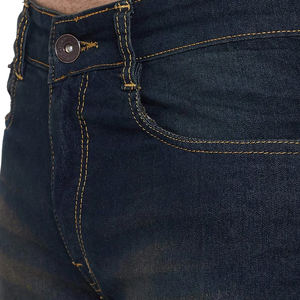 กางเกงยีนส์ผู้ชายสีน้ำเงินแบบสบายๆ เนื้อผ้ายืดหยุ่น ระบายอากาศได้ดี ทรงคลาสสิค 5 กระเป๋า แต่งดีเทลขาดๆ เหมาะสำหรับใส่เดินเล่นในฤดูร้อน - Product Image 5