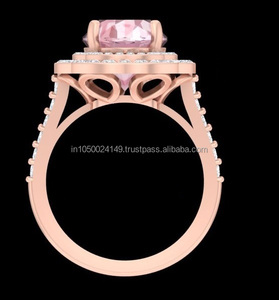 Moda romántica elegante Vintage geométrico joyería fina oro plata esterlina chapado en oro Ajuste de canal vástago dividido diamante - Product Image 4