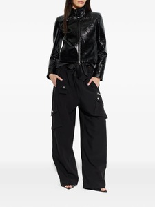 High Quality Black Ladies Cowskin Leather Short <b>Biker</b> <b>Jacket</b> with Button Custom Logo Factory Wholesale Customization - Product Image 5