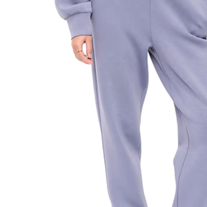 Pantalones Deportivos de Felpa Lavanda para Mujer, Cintura Elástica, Dobladillo con Puños, Corte Holgado, Suaves y Casuales para Invierno - Product Image 5