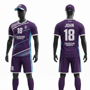 Mens Handball Uniform 180 GSM Premium Breathable Polyester Interlock Blue <b>White</b> <b>Panel</b> Custom Sublimation Logo Handball Uniform - Product Image 5