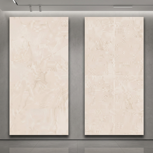 กระเบื้องพอร์ซเลนลายหินอ่อนเทียมขนาด 1200x2400 มม. ผิวมันเงา ลาย Calacatta Gold สำหรับปูพื้นหรูหรา ใช้สำหรับพื้นที่กลางแจ้งและทำหน้าโต๊ะ - Product Image 1