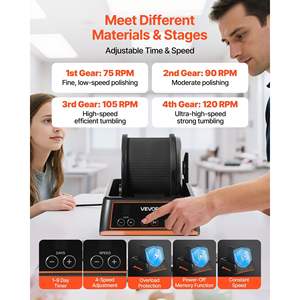 1 lb <b>Rock</b> <b>Tumbler</b> <b>Kit</b> 4-Speed 1-9 Day Timer Direct Drive Motor Quiet Operation <b>Rocks</b> Polisher for <b>Rock</b> Polishing for Rose Quartz - Product Image 4