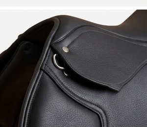 Selle d'obstacle en cuir pour dressage anglais FI-ES-00, arceau en fibre écologique, quincaillerie nickelée, assise en cuir souple - Product Image 2