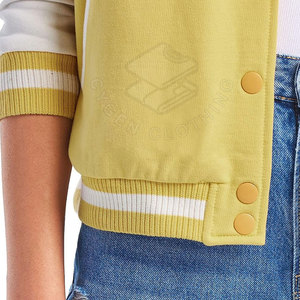 Blouson confortable pour femme, style Letterman, tricoté et crocheté, écologique, séchage rapide, respirant, en polyester/coton, pour l'hiver - Product Image 6